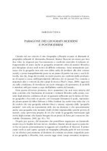 Paragone dei geografi moderni e postmoderni