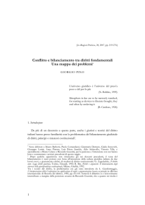 Conflitto e bilanciamento tra diritti fondamentali. Una mappa