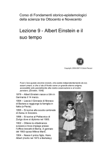 Lezione 9 - Albert Einstein e il suo tempo