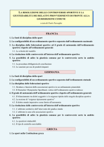 la risoluzione delle controversie sportive e la giustiziabilità dei