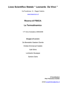 Scarica la Ricerca sulla Termodinamica