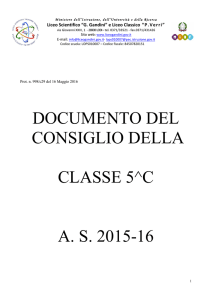 DOCUMENTO DEL CONSIGLIO DELLA CLASSE 5^C A. S. 2015-16
