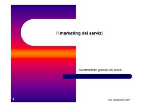 Il marketing dei servizi