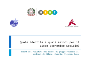 Risultati dei lavori di gruppo Milano, Caserta, Vicenza, Roma