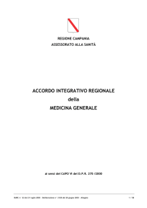 ACCORDO INTEGRATIVO REGIONALE della MEDICINA GENERALE