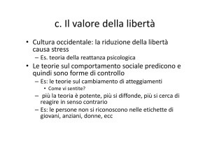 c. Il valore della libertà - Dipartimento di Psicologia