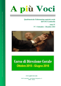 Quadrimestrale d`informazione musicale corale dell