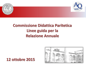Commissione Didattica Paritetica Linee guida per la Relazione