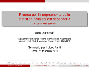 Risorse per l`insegnamento della statistica nella scuola secondaria