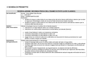 Scheda Progetto Ricerca-Azione: seconda - Liceo "Celio