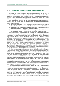 III.7 LA REGOLA DEL DEBITO E GLI ALTRI FATTORI RILEVANTI