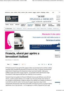 Francia, sforzi per aprire a investitori italiani - Il Sole 24
