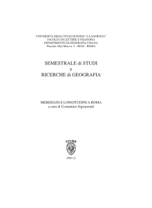 SEMESTRALE di STUDI e RICERCHE di GEOGRAFIA