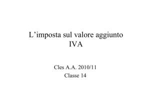 L`imposta sul valore aggiunto IVA