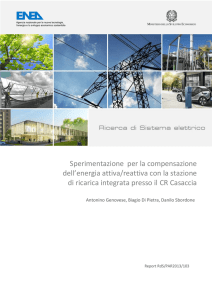 Sperimentazione per la compensazione dell`energia attiva/reattiva