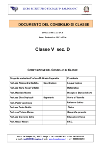 Classe V sez. D - liceo Paleocapa