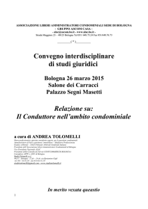 Relazione al Convegno