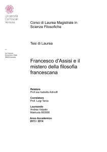 Francesco d`Assisi e il mistero della filosofia francescana