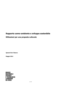 Rapporto uomo-ambiente e sviluppo sostenibile