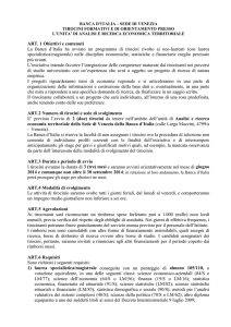 ART. 1 Obiettivi e contenuti La Banca d`Italia ha avviato un