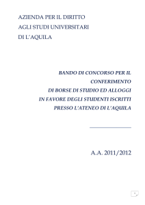 Bando Dsu l`Aquila borse studio e alloggio 2011-2012