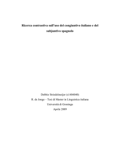 Ricerca contrastiva sull`uso del congiuntivo italiano e del subjuntivo