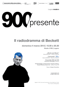 Il radiodramma di Beckett - Conservatorio della Svizzera Italiana