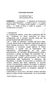 Il principio lavorista* di Valentina Pupo ** (29 novembre 2013) 1