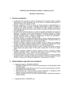 Curriculum vitae (it) - Università degli Studi "G. d`Annunzio"