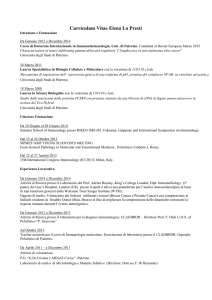 CV per Roma ONline - Dipartimento di Medicina Molecolare