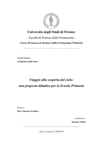 Università degli Studi di Firenze Viaggio alla scoperta del cielo: una