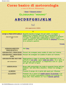 Glossario minimo - Corso basico di meteorologia