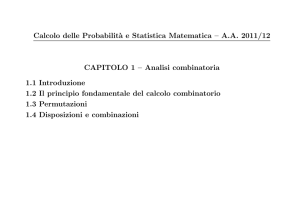 Calcolo delle Probabilit`a e Statistica Matematica – A.A. 2011/12