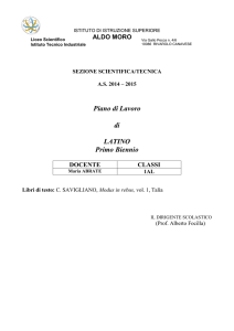 Piano di Lavoro di LATINO Primo Biennio DOCENTE CLASSI