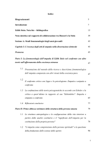 Indice Ringraziamenti 5 Introduzione 7 Edith Stein. Nota bio