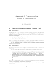 Laboratorio di Programmazione Laurea in Bioinformatica