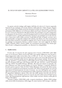 IL CICLO DI SADI CARNOT E LA PILA DI ALESSANDRO VOLTA