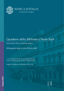 Bibliografia degli scritti di Paolo Baffi