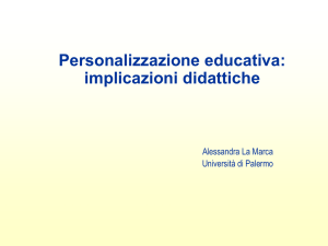 Personalizzazione educativa - Materiale Scienze della Formazione