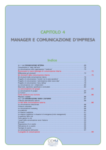 CAPITOLO 4 MANAGER E COMUNICAZIONE D`IMPRESA Indice