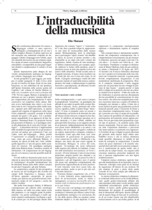 L`intraducibilità della musica, Elio Matassi