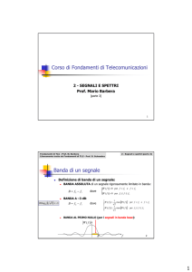 Corso di Fondamenti di Telecomunicazioni Banda di un segnale
