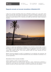 Rapporto annuale mercato immobiliare Marbella 2015