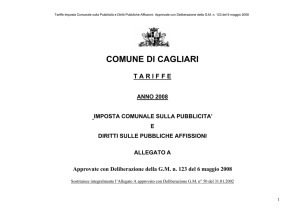 Tabella tariffe ICP - Comune di Cagliari