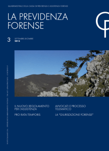 DICEMBRE 2015 La Previdenza Forense n.3 ISSN