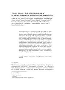 “Adotta Scienza e Arte nella scuola primaria”: un approccio al