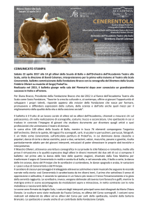 COMUNICATO STAMPA - Fondazione Bracco