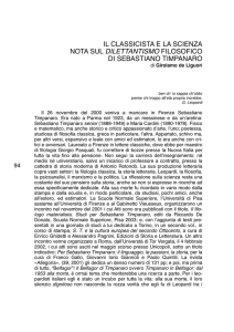 il classicista e la scienza nota sul dilettantismo filosofico di