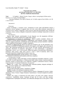 Liceo Scientifico Statale “P. Gobetti” –Torino Programma di LATINO