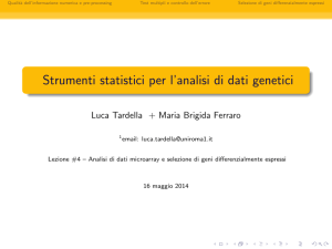 Strumenti statistici per l`analisi di dati genetici